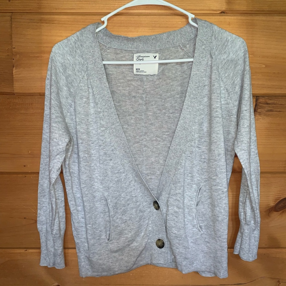 Gray American Eagle Cardigan
